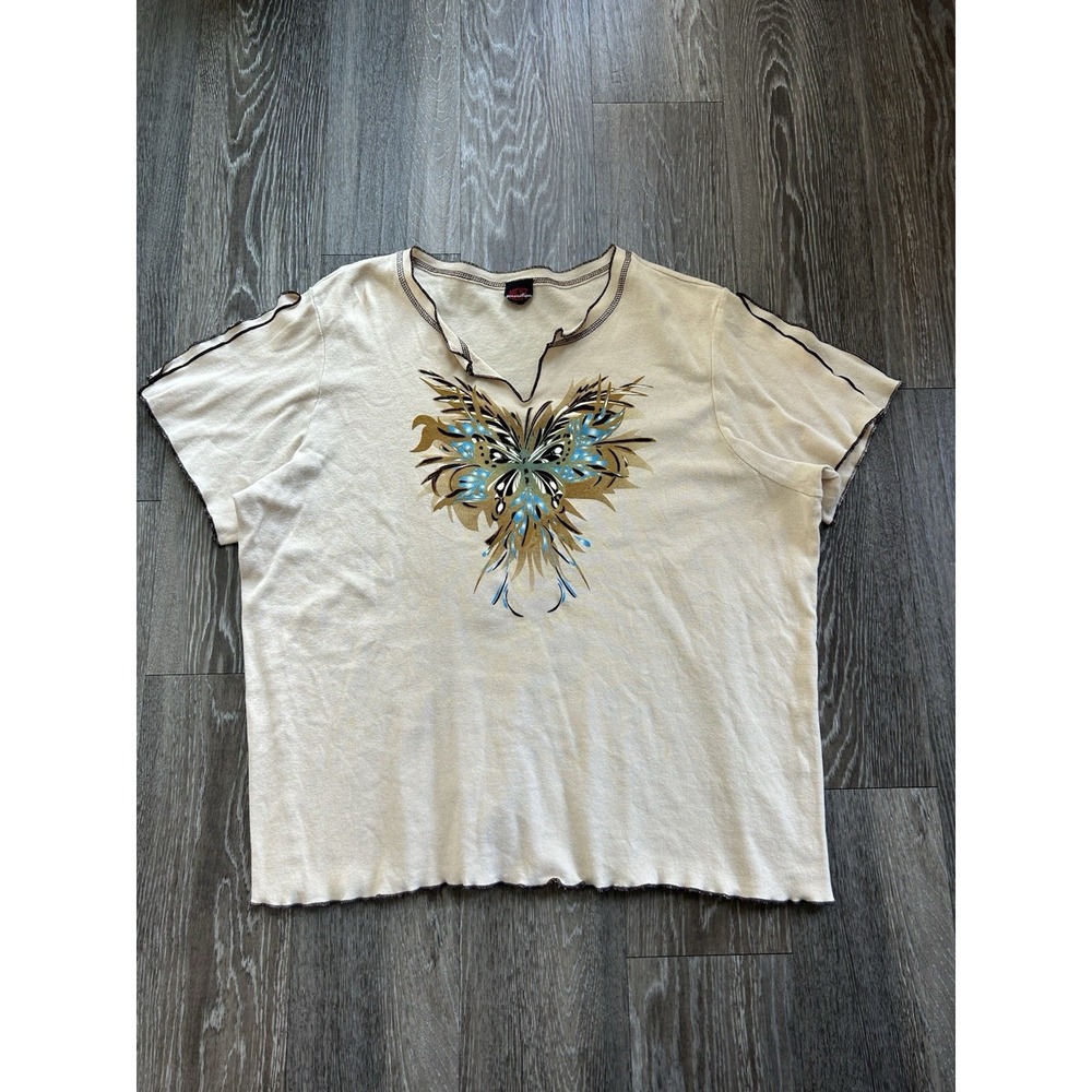 VTG Next Generation Butterfly Graphic T Shirt Sz XL Y2K Grunge Whimsy Fairy